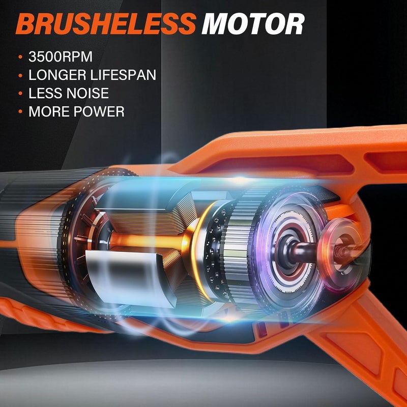 RAYLEEY Cordless Reciprocating Saw Compatible With DEWALT 20V LI-ION Battery.Electric Sierra Recíproca With Brushless Motor And 4 Blades、Tools-Free Blades Install.0-3500RPM Recipro sawzall For Wood/Metal/PVC. - Image 4
